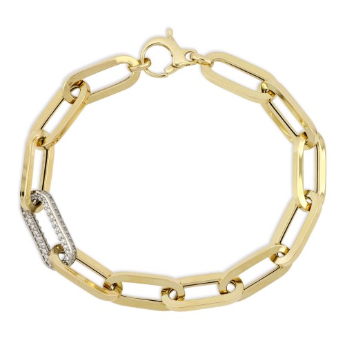 BRACCIALE CATENA IN ORO GIALLO E BIANCO 18 KT