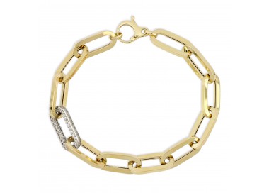 BRACCIALE CATENA IN ORO GIALLO E BIANCO 18 KT