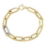 BRACCIALE CATENA IN ORO GIALLO E BIANCO 18 KT