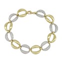 BRACCIALE CATENA DA DONNA IN ORO GIALLO E BIANCO 18 KT CON ZIRCONI