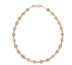 BRACCIALE DA DONNA IN ORO GIALLO 18 KT CON PALLINE E ZIRCONI