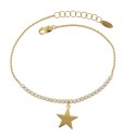 BRACCIALE TENNIS DA DONNA IN ORO GIALLO 18 KT CON STELLA E ZIRCONI