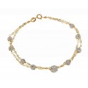 BRACCIALE DA DONNA IN ORO GIALLO 18 KT CON SFERE E ZIRCONI