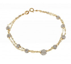 BRACCIALE DA DONNA IN ORO GIALLO 18 KT CON SFERE E ZIRCONI