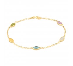 BRACCIALE DA DONNA IN ORO GIALLO 18 KT CON ZIRCONI MULTICOLORE ROTONDI