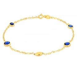 BRACCIALE DA DONNA IN ORO GIALLO 18 KT CON PIETRE BLU