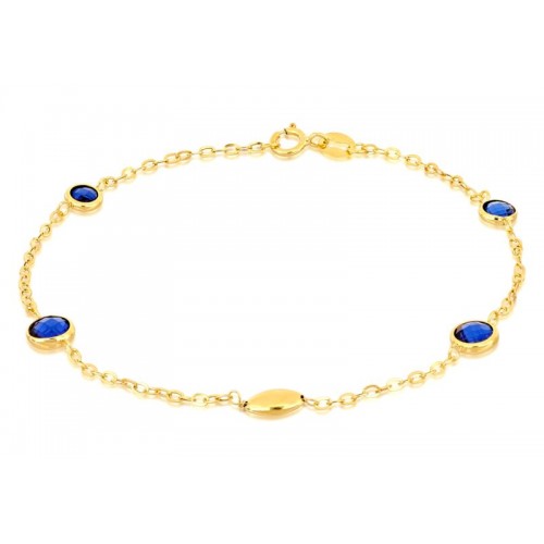 BRACCIALE DA DONNA IN ORO GIALLO 18 KT CON PIETRE BLU