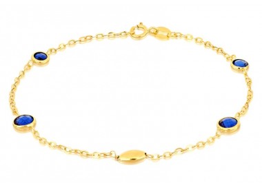 BRACCIALE DA DONNA IN ORO GIALLO 18 KT CON PIETRE BLU