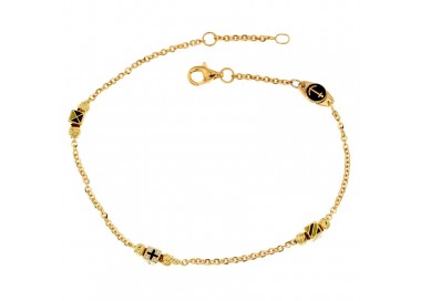 BRACCIALE UOMO CON BANDIERE NAUTICHE IN ORO GIALLO 18 KT