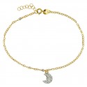 BRACCIALE DA DONNA CON CHARM LUNA IN ORO GIALLO 18 KT CON ZIRCONI