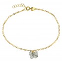 BRACCIALE DA DONNA CON CHARM FARFALLA IN ORO GIALLO 18 KT CON ZIRCONI