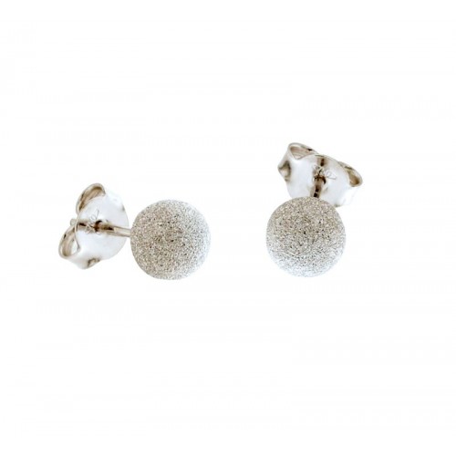 orecchini sfere oro bianco da 8 mm 