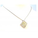 COLLANA DONNA IN ORO BIANCO 18 KT TORCHON CON ZIRCONI BIANCHI E VERDI