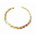 BRACCIALE INTRECCIO IN ORO GIALLO ROSA E BIANCO 18 KT