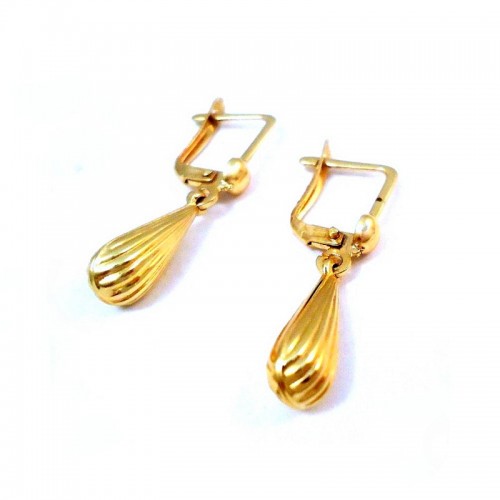 Orecchini In Oro Giallo 18kt Lucido E Opaco Con Chiusura Monachella - Gioiello Never Say Never - Eleganti E Garantiti