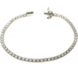 BRACCIALE TENNIS ORO BIANCO 18 KT CON ZIRCONI BIANCHI TAGLIO BRILLANTE