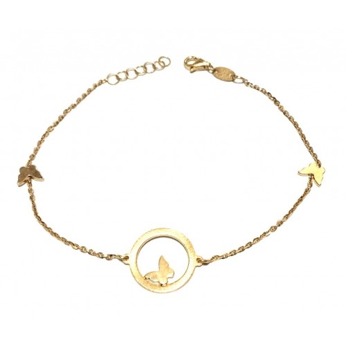 BRACCIALE DONNA FARFALLA ORO GIALLO 18 KT 