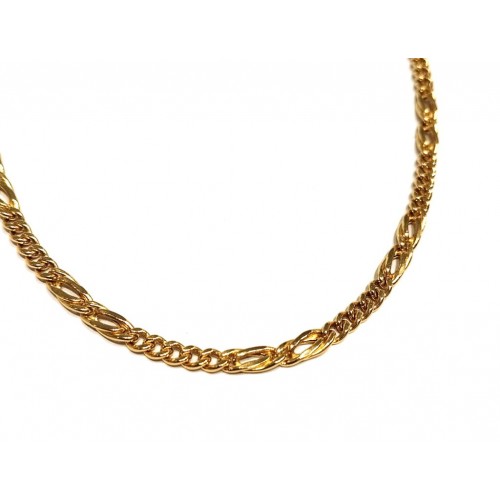 COLLANA CATENA IN ORO GIALLO 18 KT CON MAGLIA PERNICE 