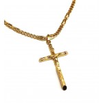 COLLANA CATENA IN ORO GIALLO 18 KT CON CROCIFISSO