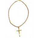 COLLANA CATENA IN ORO GIALLO 18 KT CON CROCIFISSO