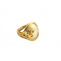 ANELLO DA DONNA IN ORO GIALLO 18 KT FIORE CON MADREPERLA