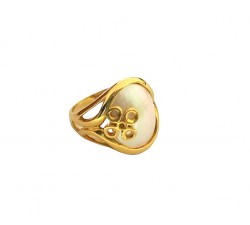 ANELLO DA DONNA IN ORO GIALLO 18 KT FIORE CON MADREPERLA