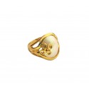 ANELLO DA DONNA IN ORO GIALLO 18 KT FIORE CON MADREPERLA