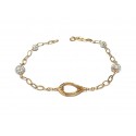 BRACCIALE DA DONNA IN ORO GIALLO 18 KT CON SFERE E PAVE' DI ZIRCONI TAGLIO BRILLANTE