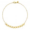 BRACCIALE CATENA DA DONNA IN ORO GIALLO 18 KT CON ELEMENTI