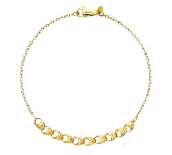 BRACCIALE CATENA DA DONNA IN ORO GIALLO 18 KT CON ELEMENTI