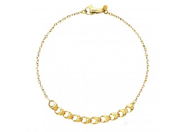 BRACCIALE CATENA DA DONNA IN ORO GIALLO 18 KT CON ELEMENTI