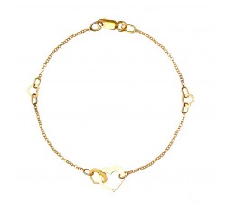 BRACCIALE DA DONNA IN ORO GIALLO 18 KT CON ELEMENTI CUORE