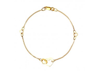 BRACCIALE DA DONNA IN ORO GIALLO 18 KT CON ELEMENTI CUORE