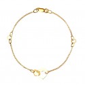 BRACCIALE DA DONNA IN ORO GIALLO 18 KT CON ELEMENTI CUORE