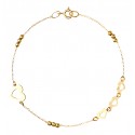 BRACCIALE CUORE DA DONNA IN ORO GIALLO 18 KT