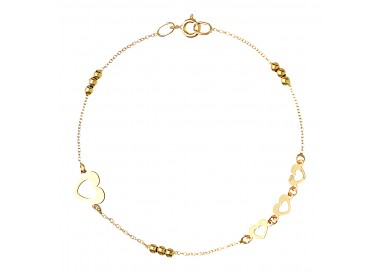 BRACCIALE CUORE DA DONNA IN ORO GIALLO 18 KT