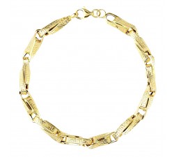 BRACCIALE CATENA DA UOMO IN ORO GIALLO 18 KT CON GRECA