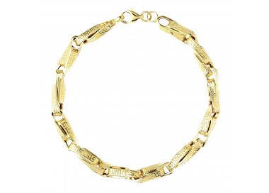 BRACCIALE CATENA DA UOMO IN ORO GIALLO 18 KT CON GRECA