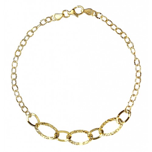 BRACCIALE CATENA OVALE DA DONNA IN ORO GIALLO 18 KT