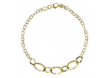 BRACCIALE CATENA OVALE DA DONNA IN ORO GIALLO 18 KT