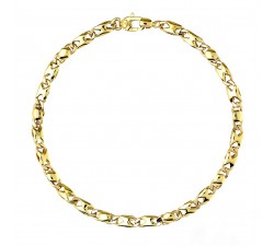 BRACCIALE CATENA PIATTA DA UOMO IN ORO GIALLO 18 KT