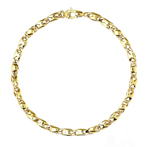 BRACCIALE CATENA PIATTA DA UOMO IN ORO GIALLO 18 KT