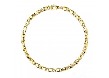 BRACCIALE CATENA PIATTA DA UOMO IN ORO GIALLO 18 KT