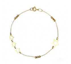 BRACCIALE CATENA CON STELLE DA DONNA IN ORO GIALLO 18 KT