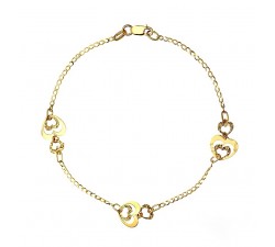 BRACCIALE CATENA CON CUORE DA DONNA IN ORO GIALLO 18 KT