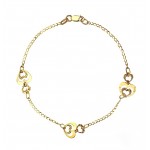 BRACCIALE CATENA CON CUORE DA DONNA IN ORO GIALLO 18 KT