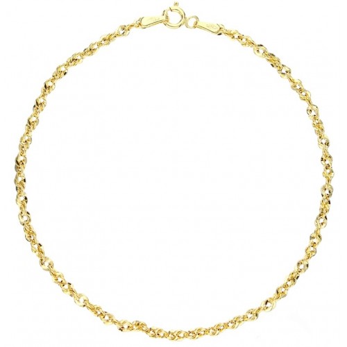 BRACCIALE CATENA UNISEX IN ORO GIALLO 18 KT