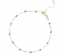 BRACCIALE DA DONNA CON SFERE ORO GIALLO E BIANCO 18 KT