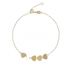 BRACCIALE DONNA ELEMENTI CUORE IN ORO GIALLO 18 KT