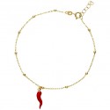 BRACCIALE PORTAFORTUNA CHARM CORNO DONNA IN ORO GIALLO 18 KT